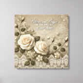 White Rose Lace AI kunst Canvas Afdruk (Voorkant)
