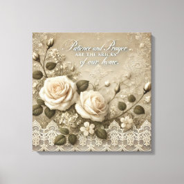 White Rose Lace AI kunst Canvas Afdruk
