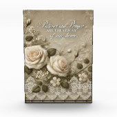 White Rose Lace AI kunst Fotoblokken (Voorkant)