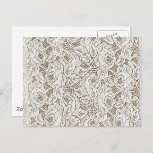  White Rose Lace Briefkaart (Voorkant / Achterkant)