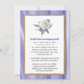 White Rose Lavendel Dood Aankondiging Kaart (Voorkant)