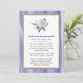 White Rose Lavendel Dood Aankondiging Kaart (Staand voorkant)