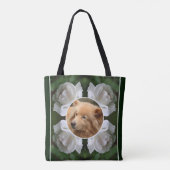 White Rose Lijst Creëer Uw Eigen Pet Foto Tote Bag (Achterkant)