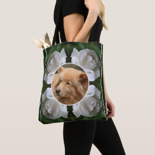 White Rose Lijst Creëer Uw Eigen Pet Foto Tote Bag