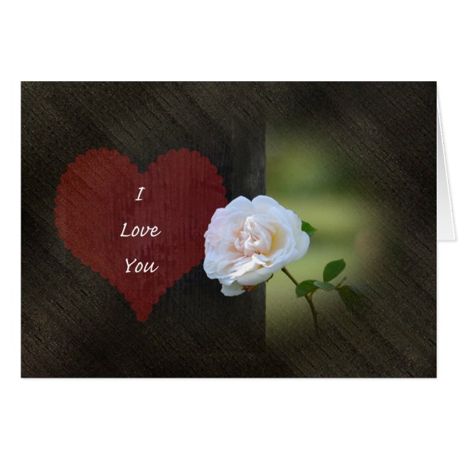 White Rose Love Heart (Voorkant Horizontaal)