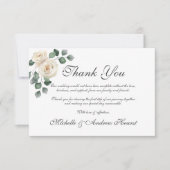 White Rose Lovely Wedding Flat Dank je wel Bedankkaart (Voorkant)