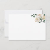 White Rose Lovely Wedding Flat Dank je wel Bedankkaart (Achterkant)