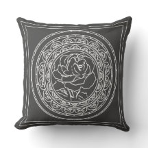 White Rose Mandala - Pillow