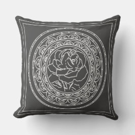 White Rose Mandala - Pillow Kussen