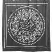 White Rose Mandala - Shower Curtain Douchegordijn (Voorkant)
