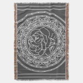 White Rose Mandala - Throw Blanket Deken (Voorkant Verticaal)