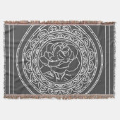 White Rose Mandala - Throw Blanket Deken (Voorkant)