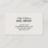 White Rose Marble Nails op "Name" Geen website Visitekaartje (Achterkant)