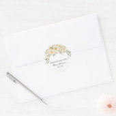 White Rose Memorial Funeral Ronde Sticker (Envelop)