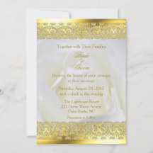 White Rose met Gold Lace Wedding