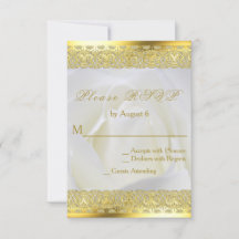 White Rose met Gold Lace Wedding