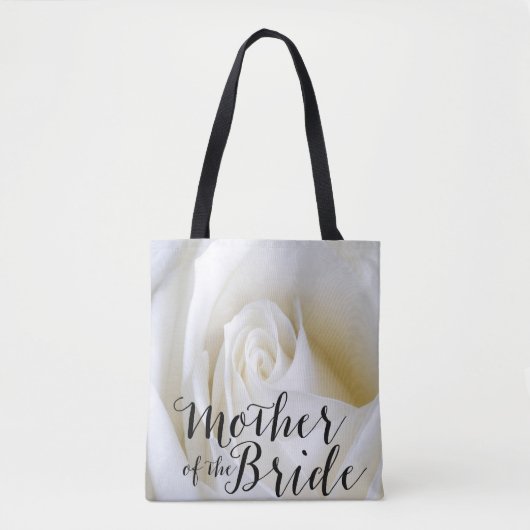 White Rose Moeder van de Bride Canvas Canvas tas (Voorkant)