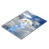 White Rose Moon Floating Through Ocean Fantasy Notitieboek (Linkerzijde)