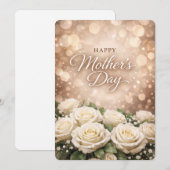 White Rose Mother’s Day Greeting Design Feestdagenkaart (Voorkant / Achterkant)
