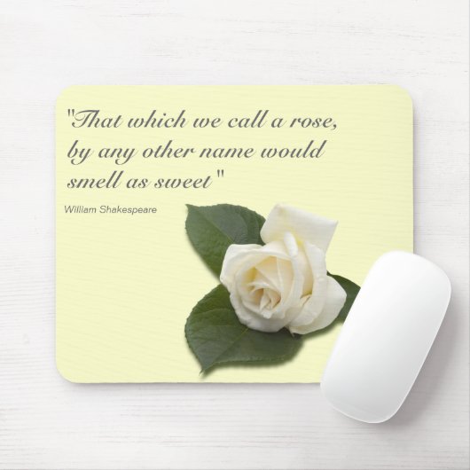White Rose Mousepad Muismat (Met muis)