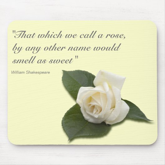 White Rose Mousepad Muismat (Voorkant)