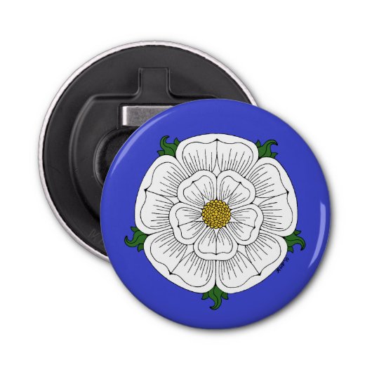 White Rose of York Button Flesopener (Voorkant)