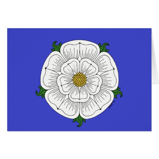 White Rose of York Card (Voorkant Horizontaal)