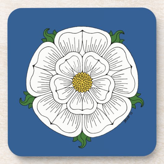 White Rose of York Drankjes Onderzetter (Voorkant)
