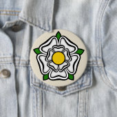 White Rose of York, Engeland Emblem of Royalty Ronde Button 4,0 Cm (In situ)