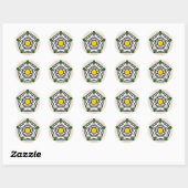 White Rose of York, Engeland Emblem of Royalty Ronde Sticker (Vel)
