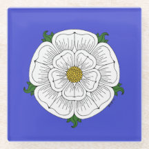 White Rose of York Glass Onderzetter