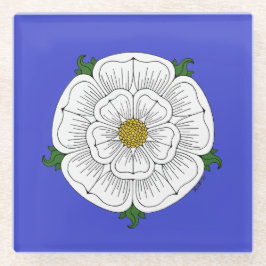 White Rose of York Glass Onderzetter