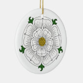White Rose of York Keramisch Ornament (Rechts)
