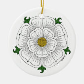 White Rose of York Keramisch Ornament (Voorkant)
