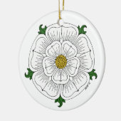White Rose of York Keramisch Ornament (Links)