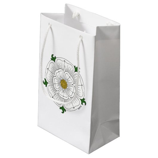 White Rose of York Klein Cadeauzakje (Achterkant Gekanteld)