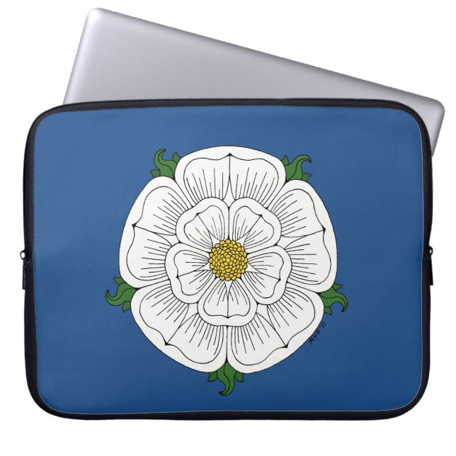 White Rose of York Laptop Sleeve (Voorkant)
