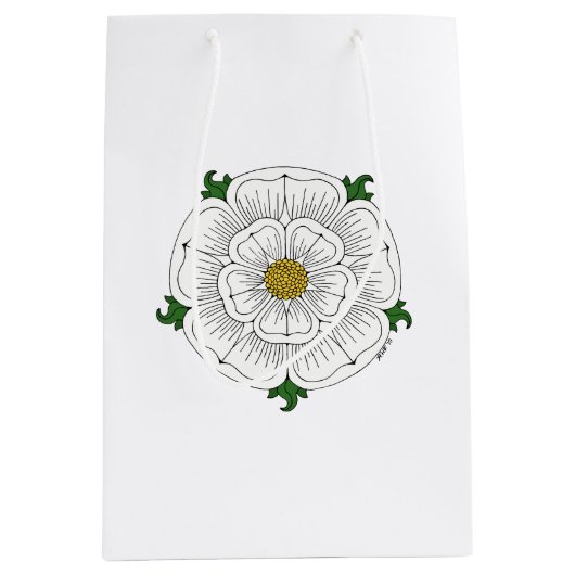White Rose of York Medium Cadeauzakje (Voorkant)