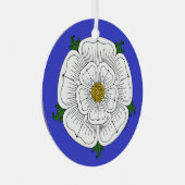 White Rose of York Metalen Ornament (Voorkant Rechts)