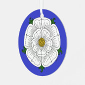 White Rose of York Metalen Ornament (Voorkant links)