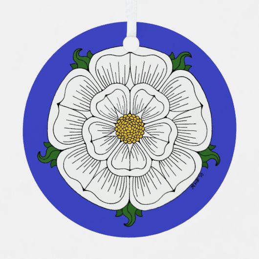 White Rose of York Metalen Ornament (Voorkant)
