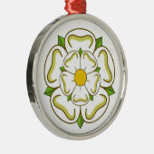 White Rose of York Metalen Ornament (Rechts)