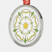 White Rose of York Metalen Ornament (Links)
