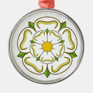 White Rose of York Metalen Ornament