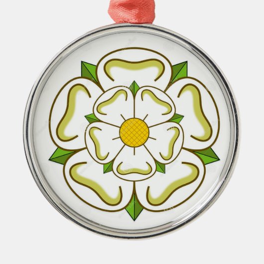 White Rose of York Metalen Ornament (Voorkant)