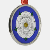 White Rose of York Metalen Ornament (Rechts)