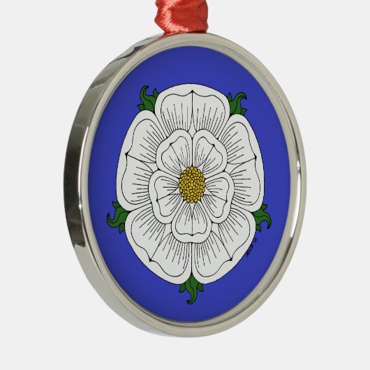 White Rose of York Metalen Ornament (Rechts)