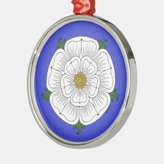 White Rose of York Metalen Ornament (Links)