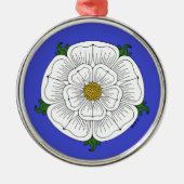 White Rose of York Metalen Ornament (Voorkant)