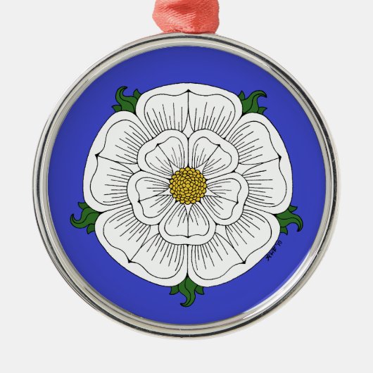 White Rose of York Metalen Ornament (Voorkant)
